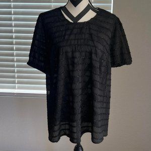 Torrid Abbey Black Chiffon Shirt NWT Size 0